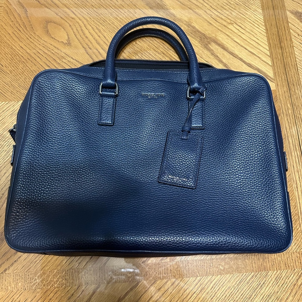 Michael Kors Dark Blue Leather Briefcase
